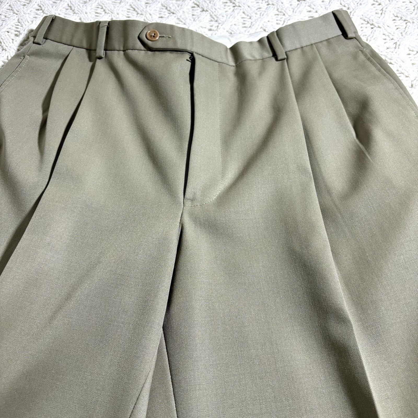 Brooks Brothers Brooks Brothers 346 Men's Dress Pants W34-35x32 Tan Wool Ple Size 34R - 3 Thumbnail