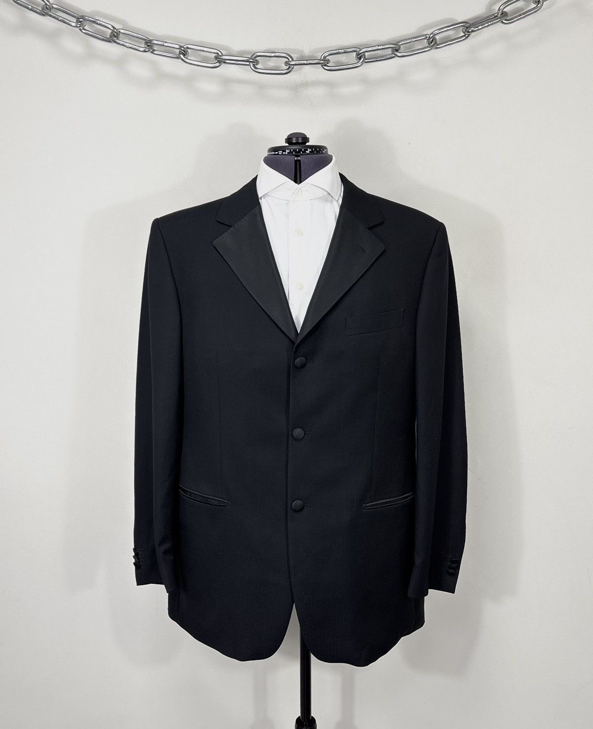SCABAL Scabal Men’s MTM Black Super 120’s Wool Tuxedo Dinner Suit Size 42R - 2 Thumbnail