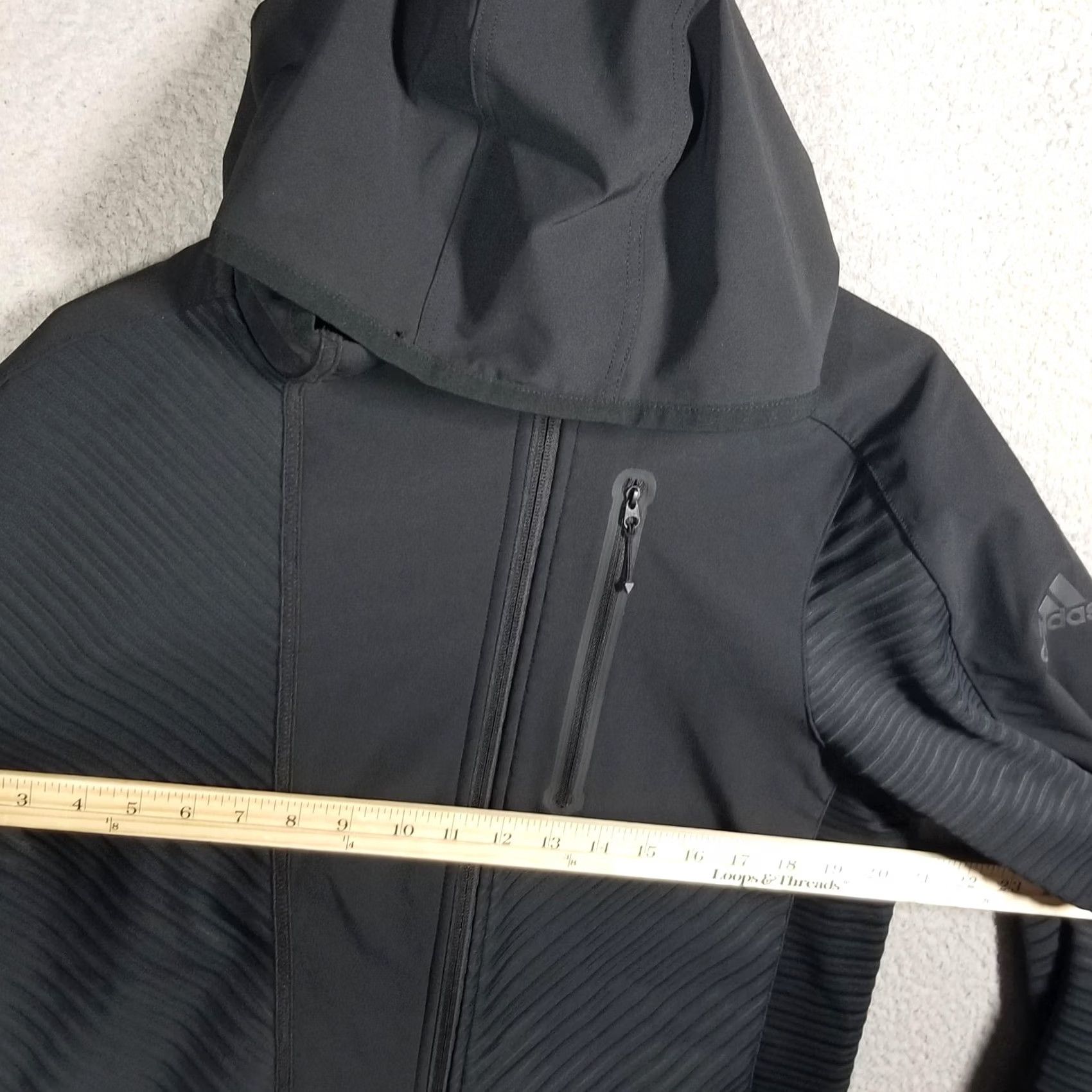 Adidas Adidas Jacket Mens M Black COLD.RDY Hooded Softshell Full Zip Running Pockets Size US M / EU 48-50 / 2 - 6 Thumbnail