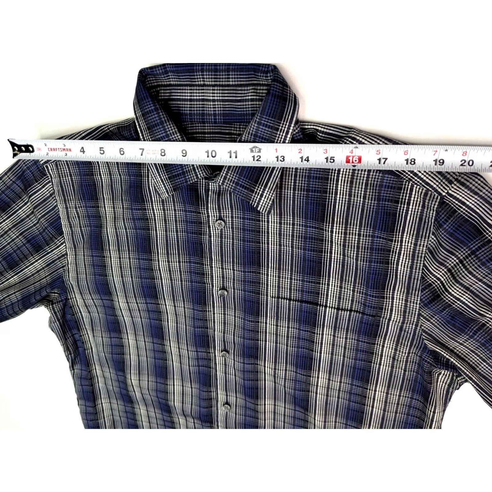 Vintage Kenneth Roberts Platinum Button-Up Shirt XL Men Plaid Blue Gray Long Sleeve Cotton Shirt Size US XL / EU 56 / 4 - 4 Thumbnail