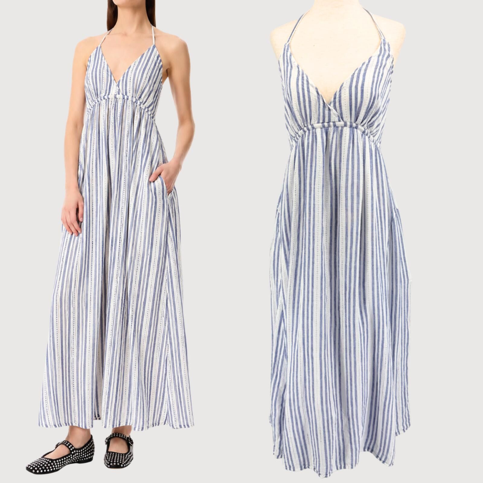 Other Robert Rodriguez Linen Striped Maxi Dress 8 Size M / US 6-8 / IT 42-44 - 1 Thumbnail