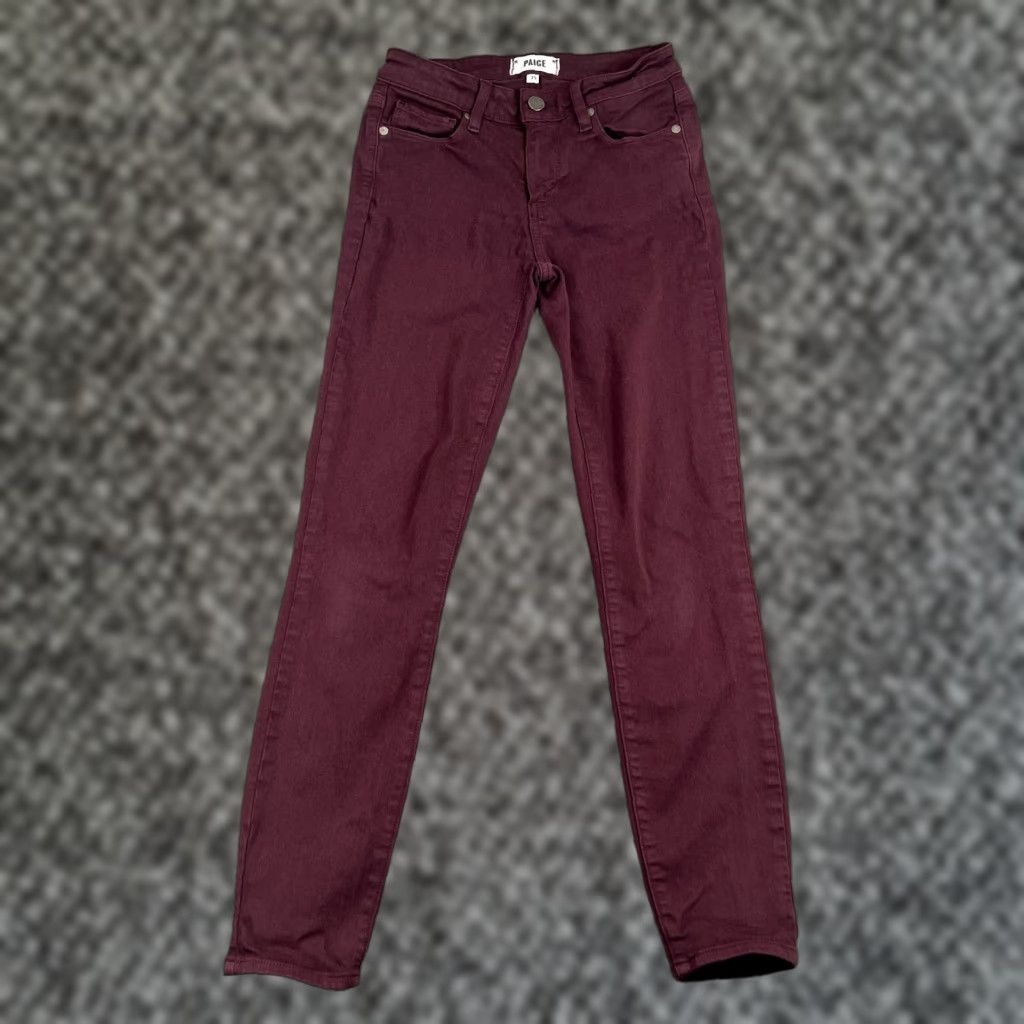 Paige Paige Jeans Womens 25 Verdugo Ankle Skinny Red Stretch Denim Size 42" / US 20 - 1 Thumbnail