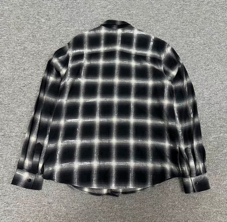 Amiri Amiri Silver Thread Plaid Shirt Size US M / EU 48-50 / 2 - 2 Thumbnail