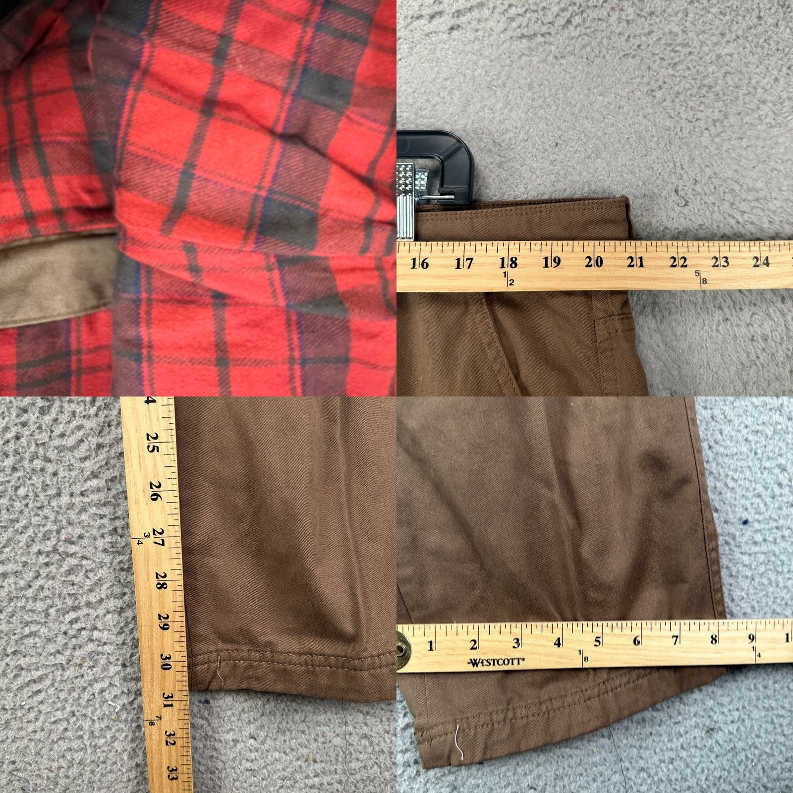 Weatherproof Weatherproof Mens Pants Chino Straight Lined Plaid Cedar Brown 40x30 Fall Winter Casual Workwear Mens Size US 40 / EU 56 - 8 Thumbnail