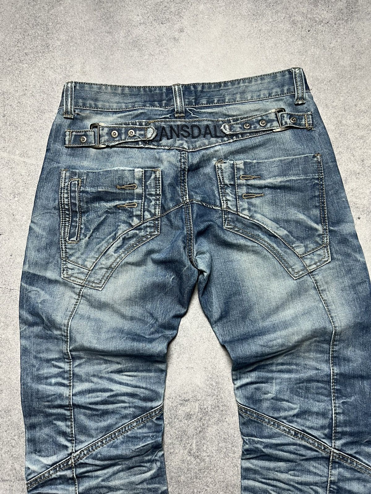 Japanese Brand Y2K Gothic Alt Rick Owens Style Trashed Mudwash Jeans Size US 31 - 7 Thumbnail