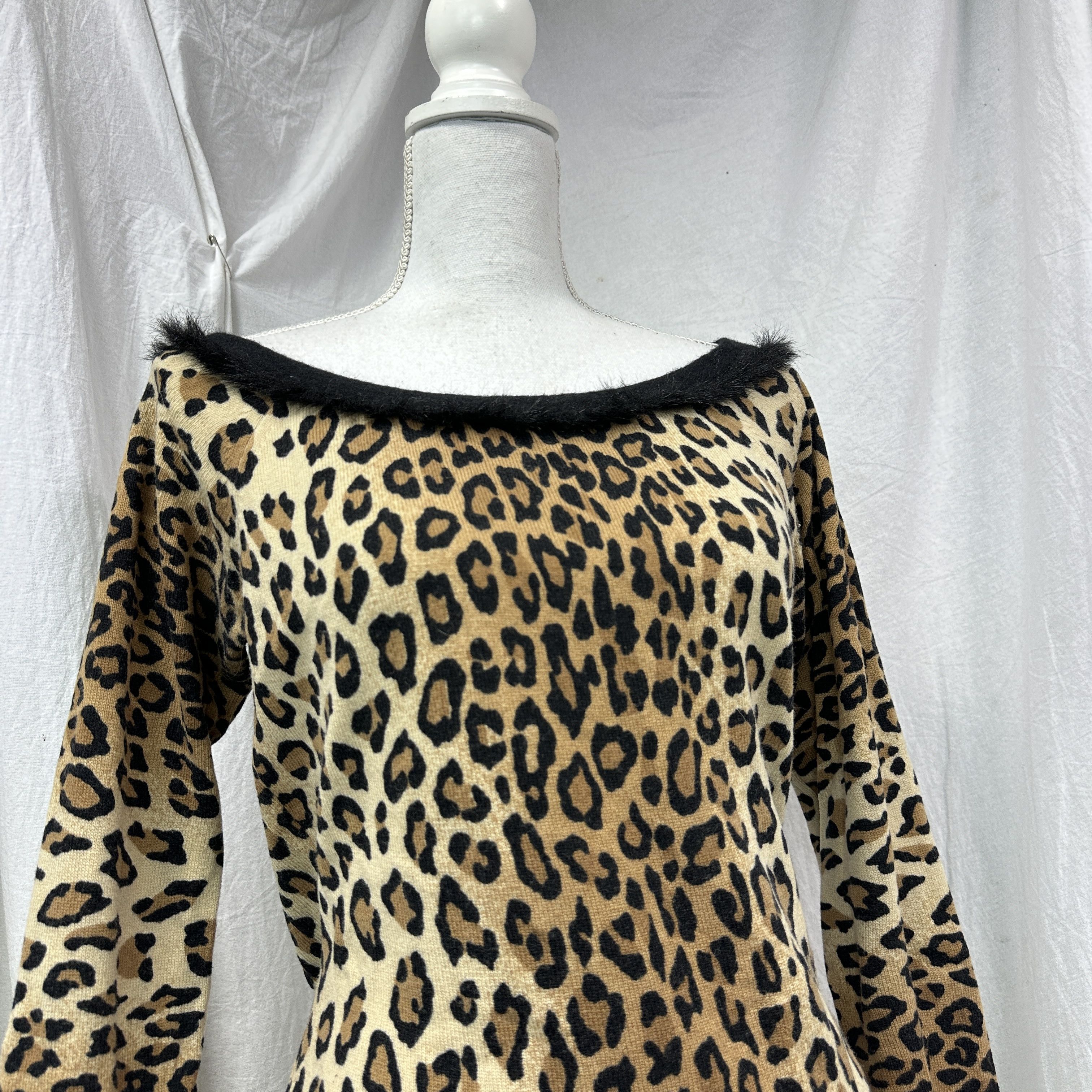 Blumarine Vintage Avant Garde Wool Silk Blumarine Cheetah Top 00s Size M / US 6-8 / IT 42-44 - 6 Thumbnail