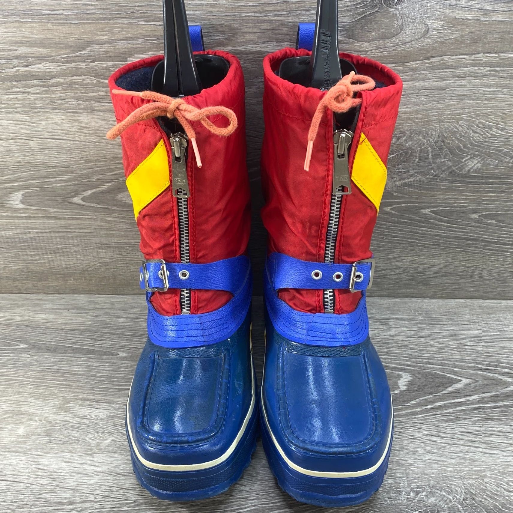 Vintage VINTAGE Trax TRAX Steel Shank Winter Snow Boots Blue Red Yellow Size 7 Wool Liner Boots Size US 7 / EU 40 - 3 Thumbnail