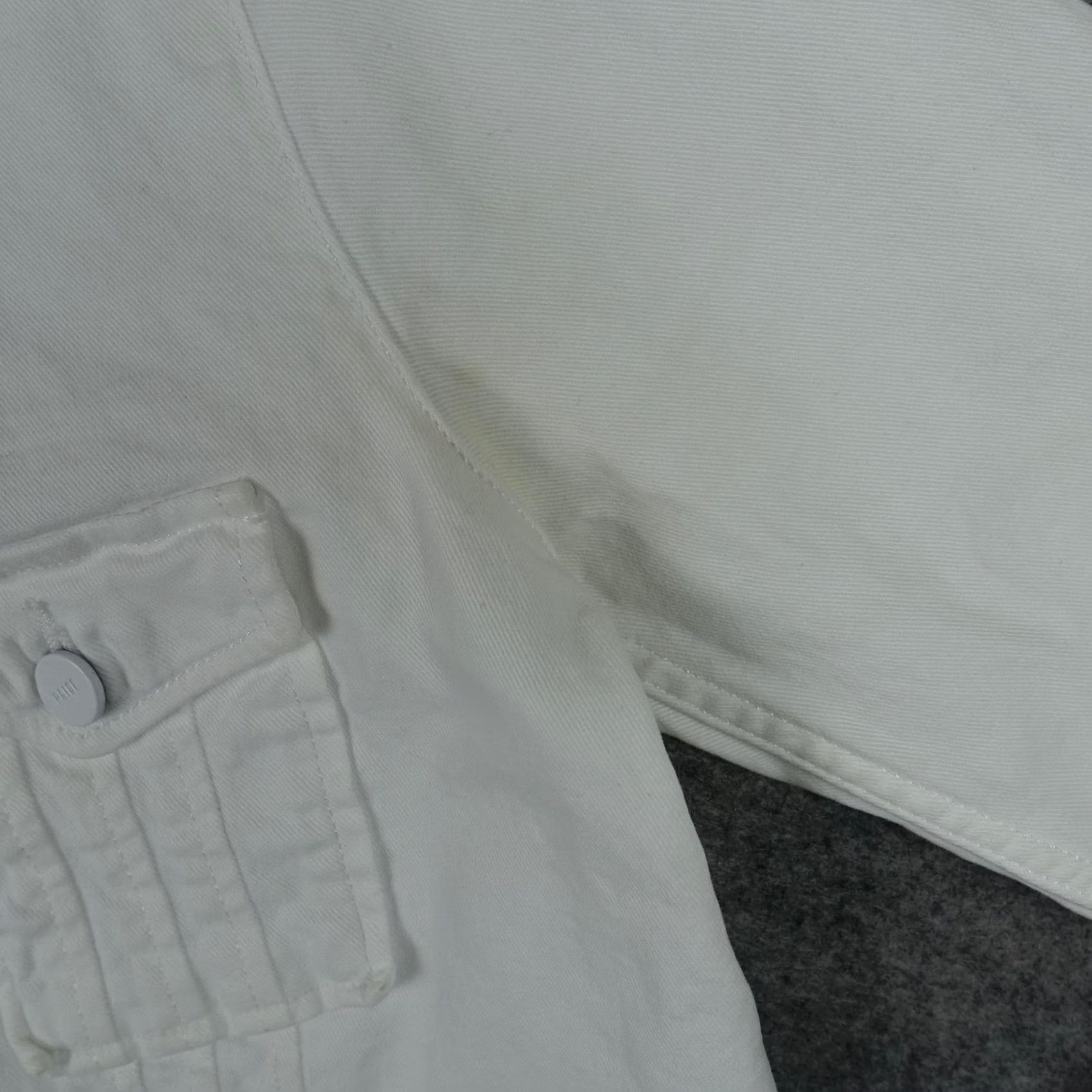 Paige Paige Jacket Womens Medium White Pacey Cropped Denim Button Front Short Trucker Size 32" / US 10 / IT 46 - 6 Thumbnail
