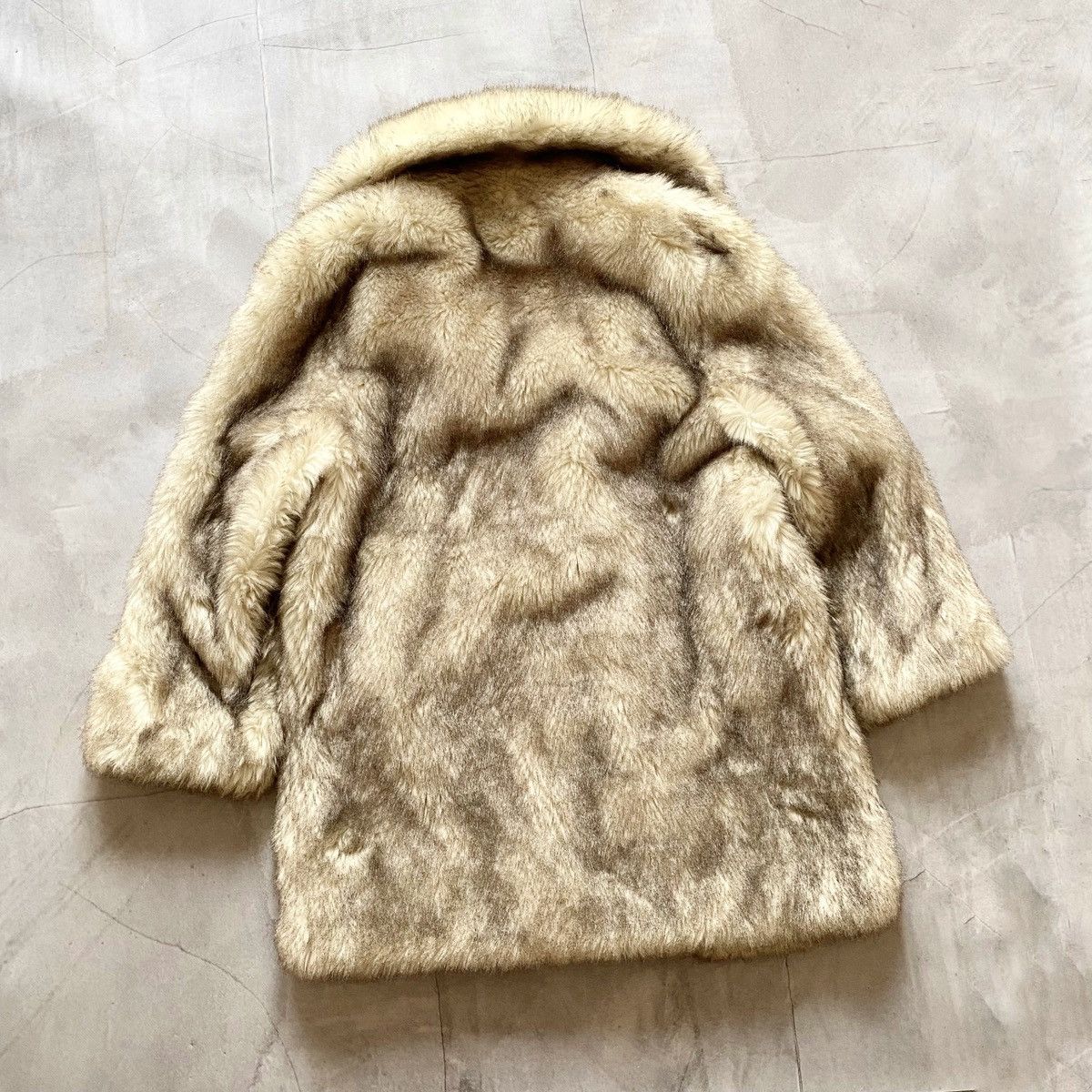 If Six Was Nine 80s Vintage Faux Fur Oversize Coat Jacket England Womens Size L / US 10 / IT 46 - 2 Thumbnail