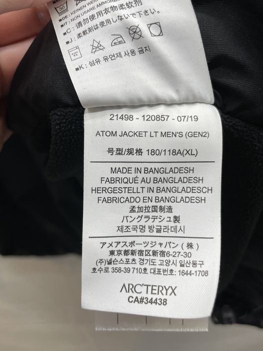 Arc'Teryx ARCTERYX LEAF Atom LT Gen 2 Black Jacket | Grailed