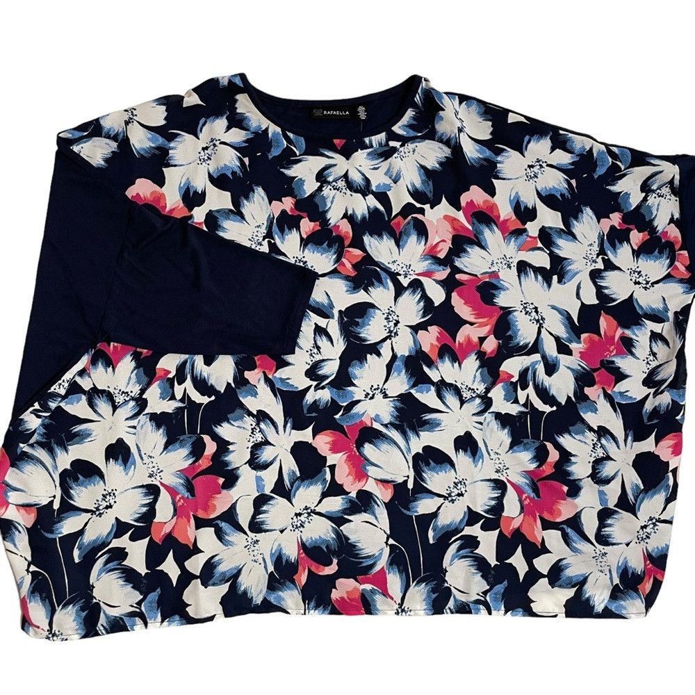 Other NWT New Rafaella Mix Media Floral 3/4 Sleeve Top Size XL Size XL / US 12-14 / IT 48-50 - 6 Thumbnail