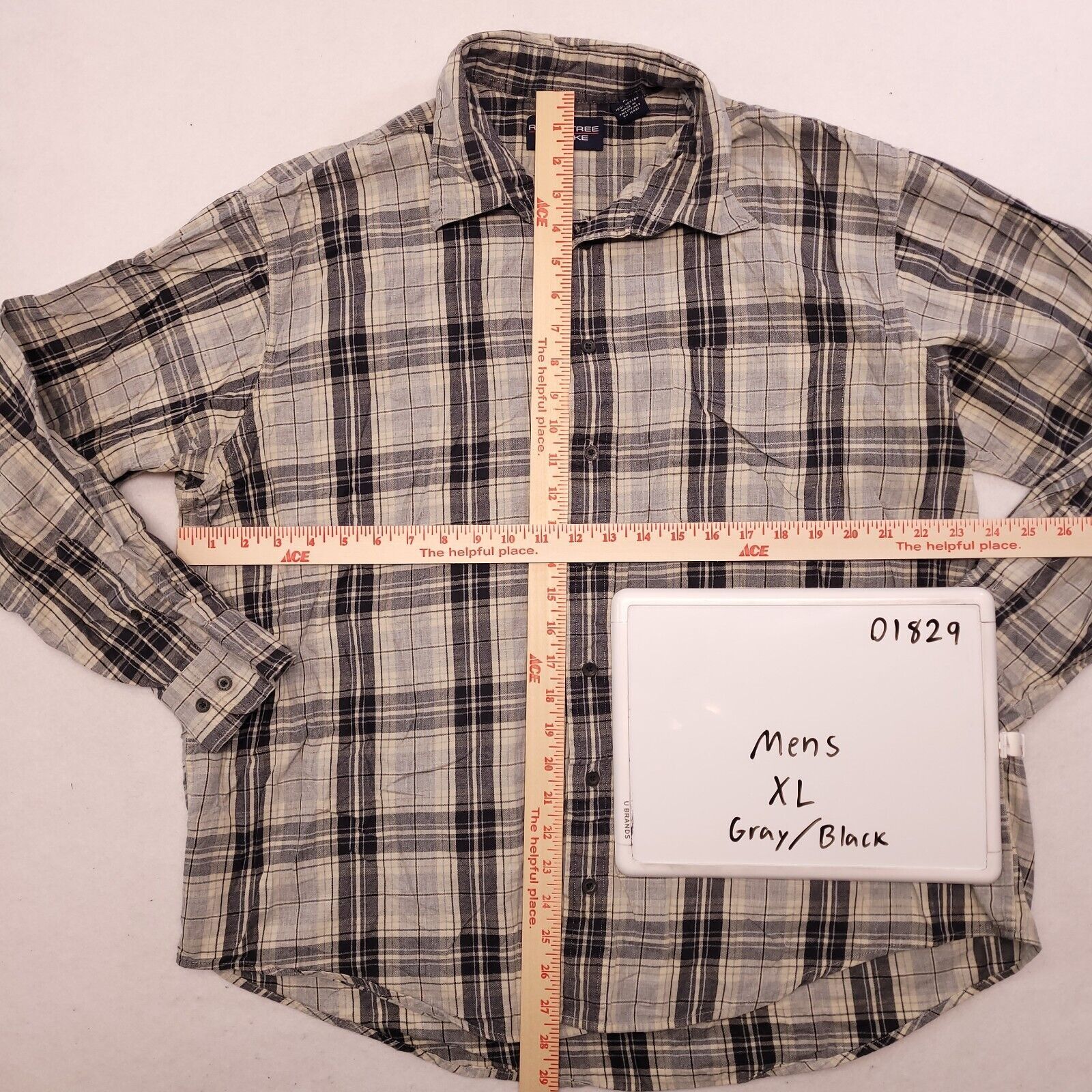 Roundtree & Yorke Roundtree & Yorke Tartan Flannel Shirt Mens Size XL Gray Size US XL / EU 56 / 4 - 7 Thumbnail