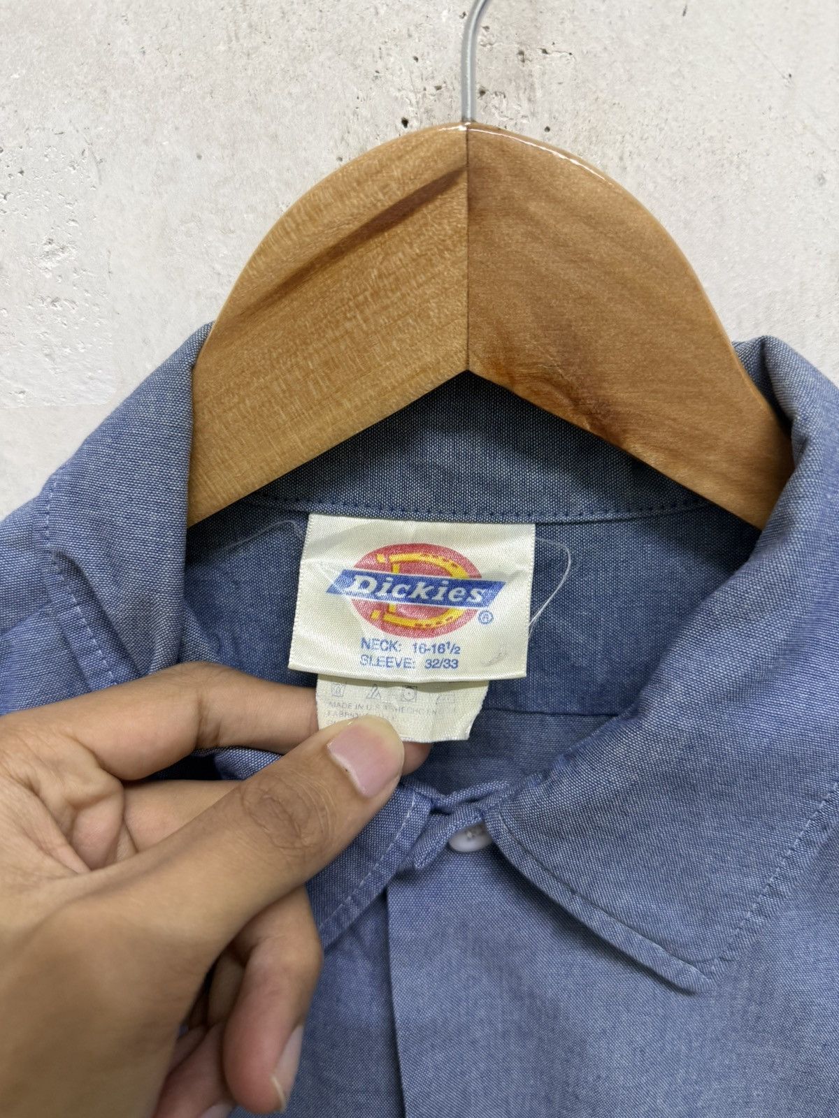 Dickies Vintage 80s Dickies Chambray Mechanic Work Button LS Shirt Size US XL / EU 56 / 4 - 7 Thumbnail