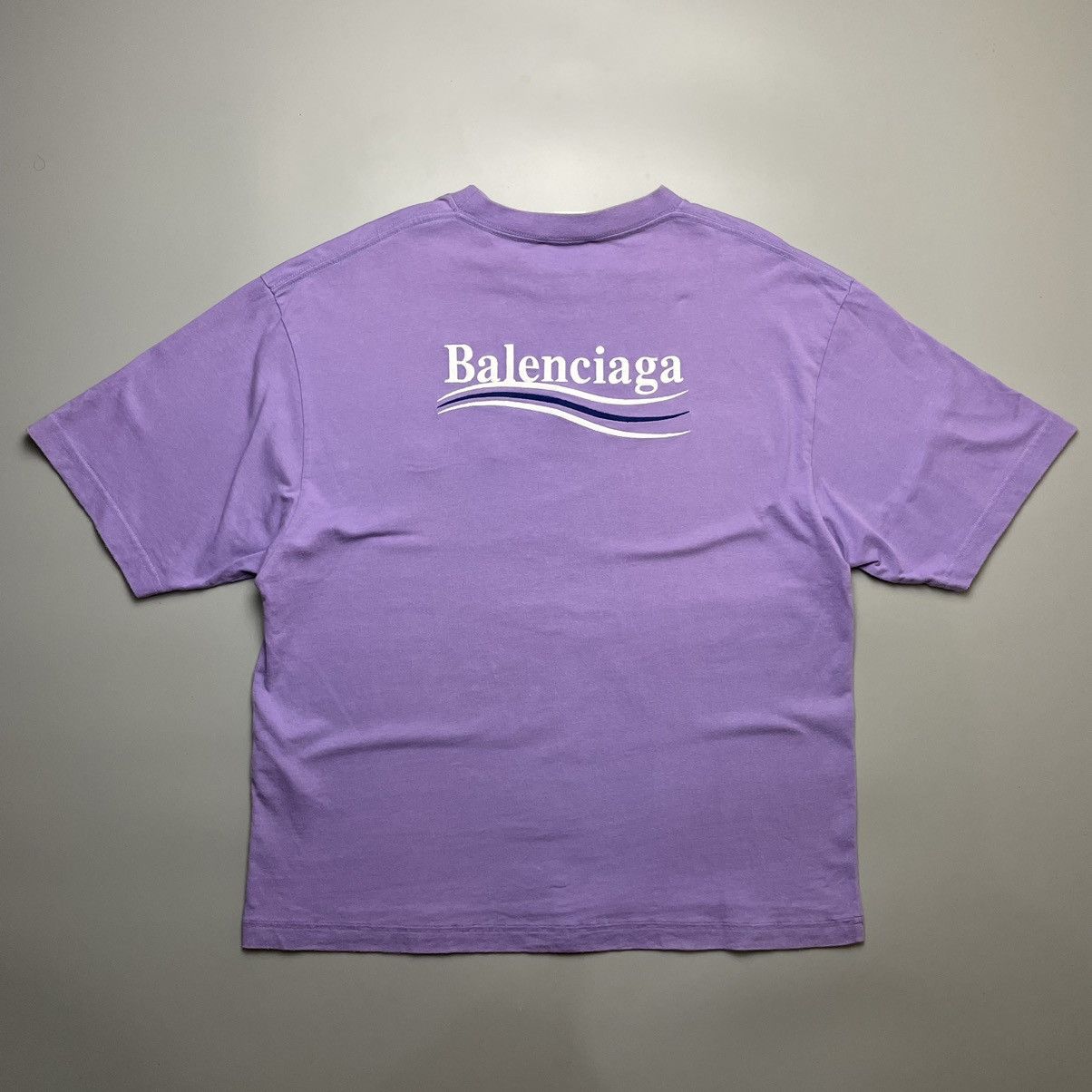 Balenciaga Balenciaga Violet Logo Print Oversized T Shirt Size US XS / EU 42 / 0 - 9 Thumbnail