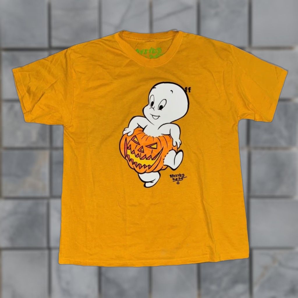 Vintage VINTAGE Asspizza x Casper Revive T-Shirt Yellow Large 21x27 Graphic Streetwear Tee Size US L / EU 52-54 / 3 - 1 Thumbnail