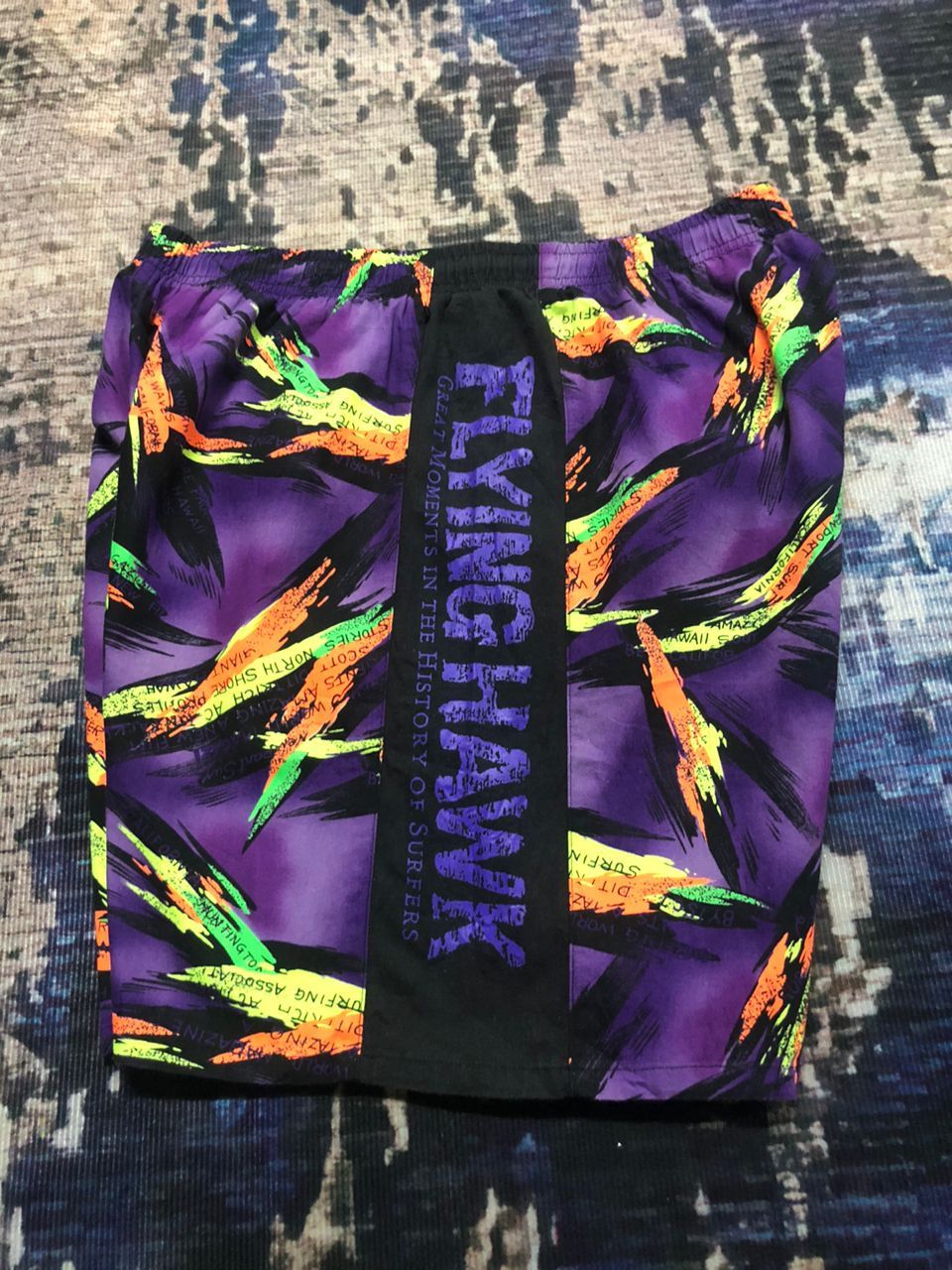 Japanese Brand Flying Hawk Surf Style Short Pants Abstract Design Size US 30 / EU 46 - 3 Thumbnail