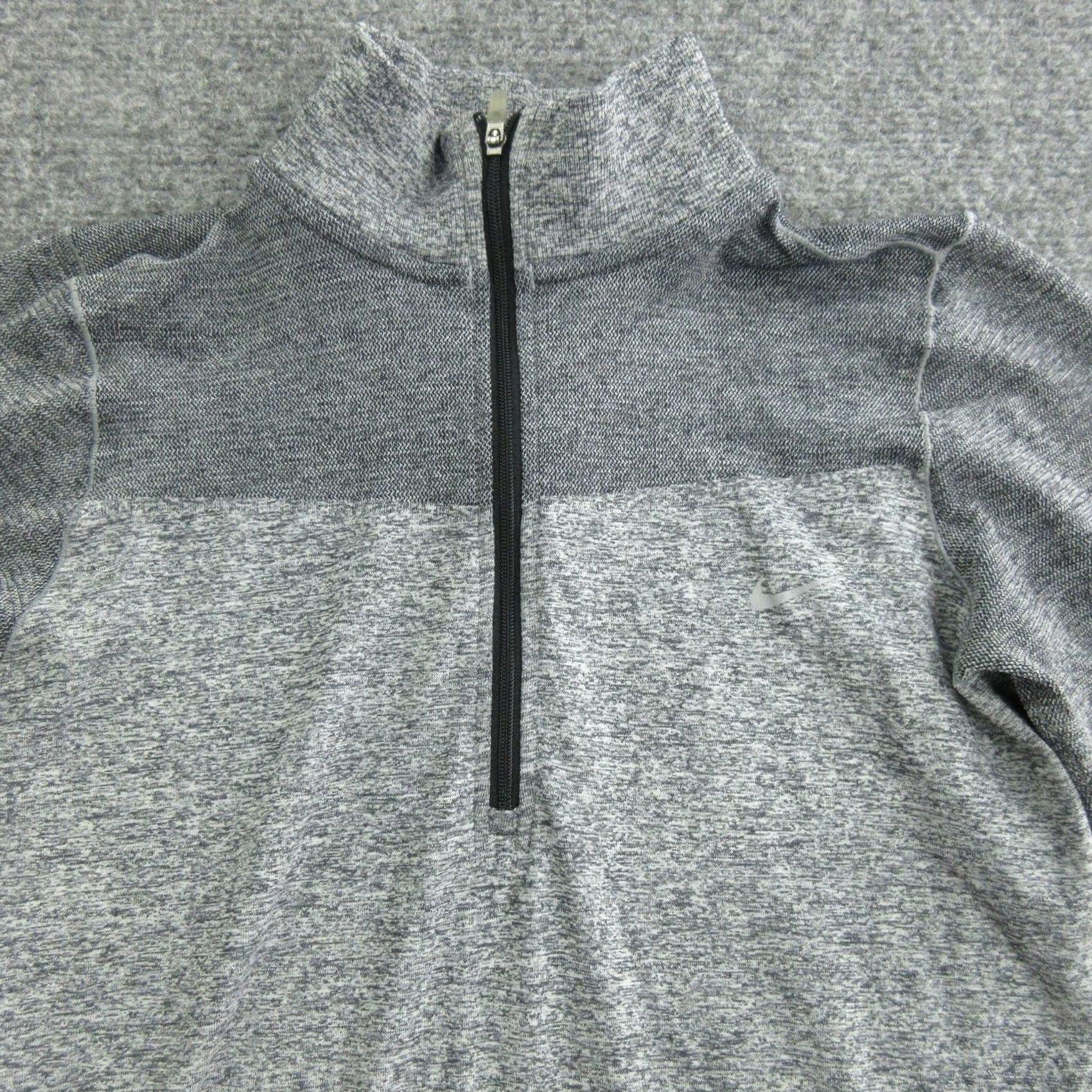 Nike Nike Running Shirt Womens Small Gray 1/4 Zip Long Sleeve Athletic Top Workout Size S / US 4 / IT 40 - 2 Thumbnail