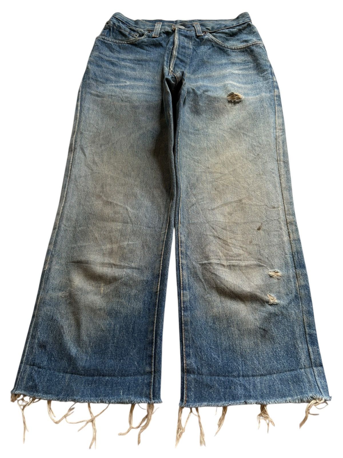Levi's × Levi's Vintage Clothing Vintage 70s Levis 501 Mud Wash Distressed Jean Shorts Size US 26 / EU 42 - 1 Thumbnail