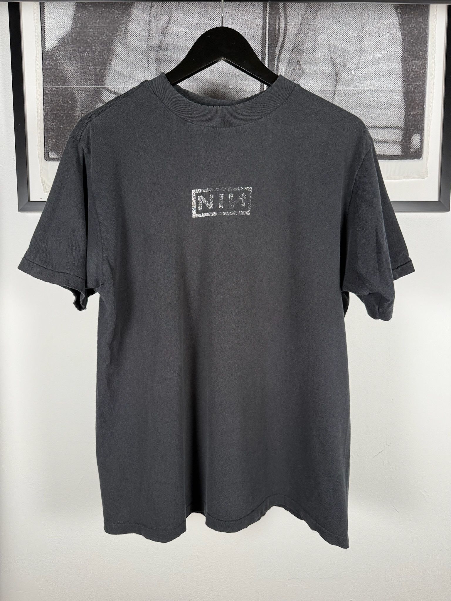 Vintage 🚭VINTAGE 90s🚭THRASHED NINE INCH NAILS “NIN” LOGO SHIRT Size US L / EU 52-54 / 3 - 1 Thumbnail