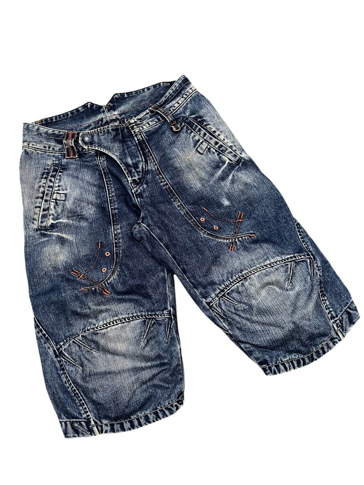 Marithe + Francois Girbaud 2000s Marithe Francois Girbaud Denim Short Size US 33 - 3 Thumbnail