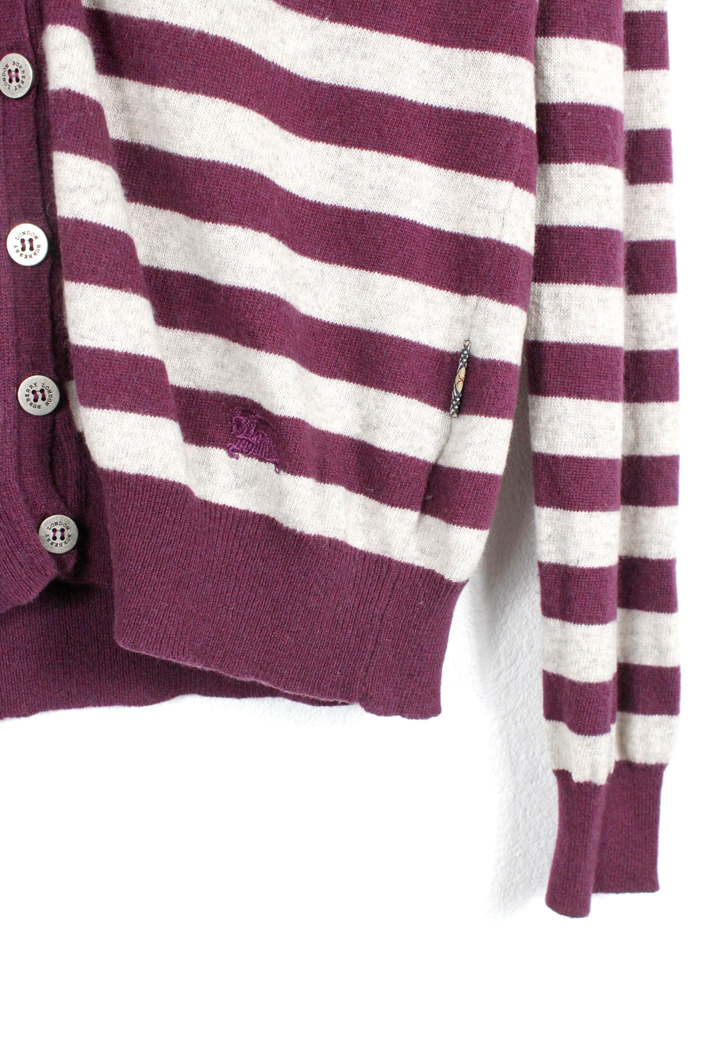 Burberry Burberry Knight Logo Striped Cardigan Sweater Size M / US 6-8 / IT 42-44 - 3 Thumbnail