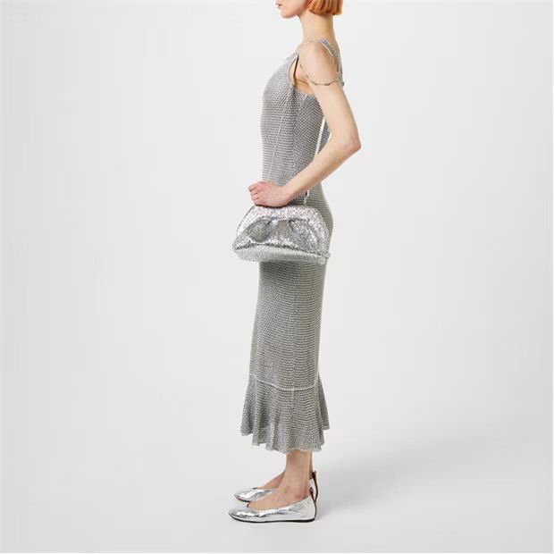 Lanvin o1g2r1mq1024 Leather Ballet Flats in Silver & Brown Size US 7 / IT 37 - 6 Thumbnail