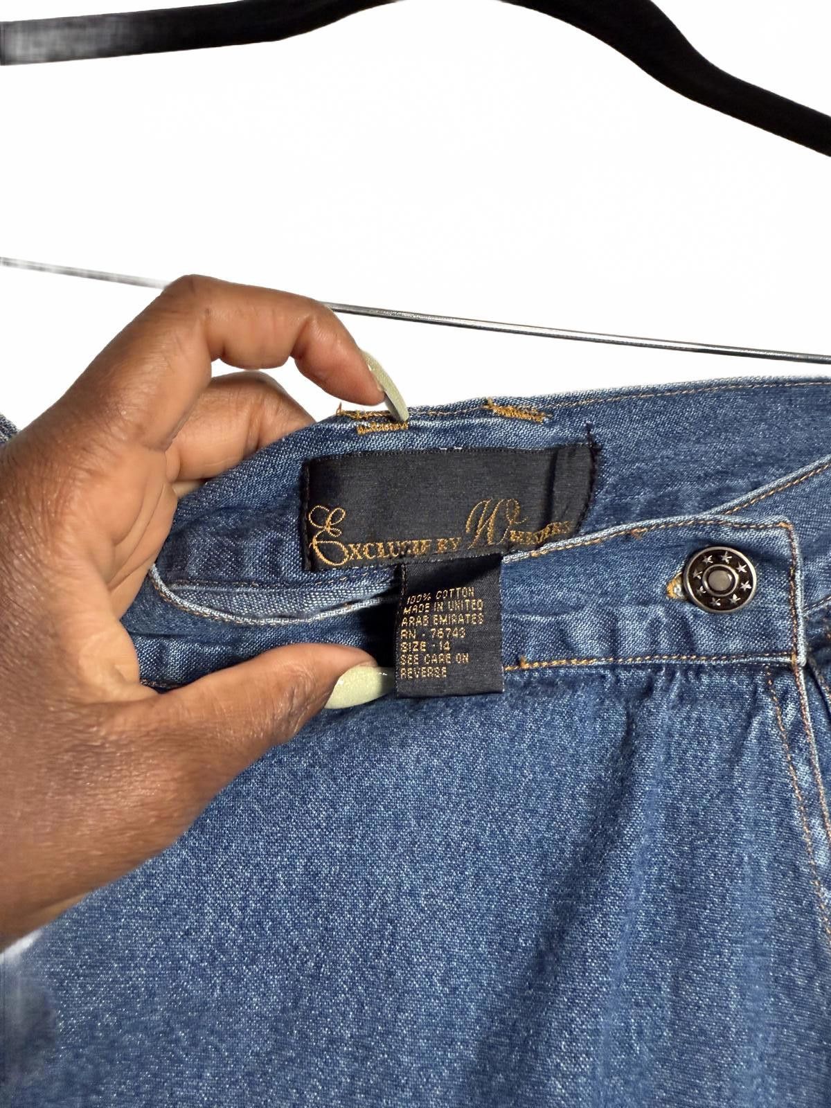 Designer Vintage 90s Style Denim Jean Skort Shorts Size 36" / US 14 / IT 50 - 4 Thumbnail