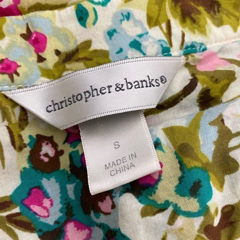 Other Christopher & Banks Floral Button Front Blouse | Size S | Lo Size S / US 4 / IT 40 - 3 Thumbnail