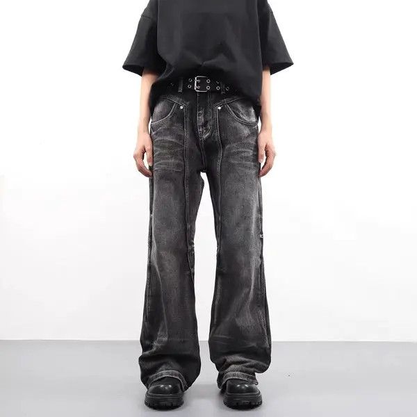 Japanese Brand Tomoko x Fumie Washed Black Distressed Loose Hip Hop Jeans Size US 34 / EU 50 - 1 Thumbnail
