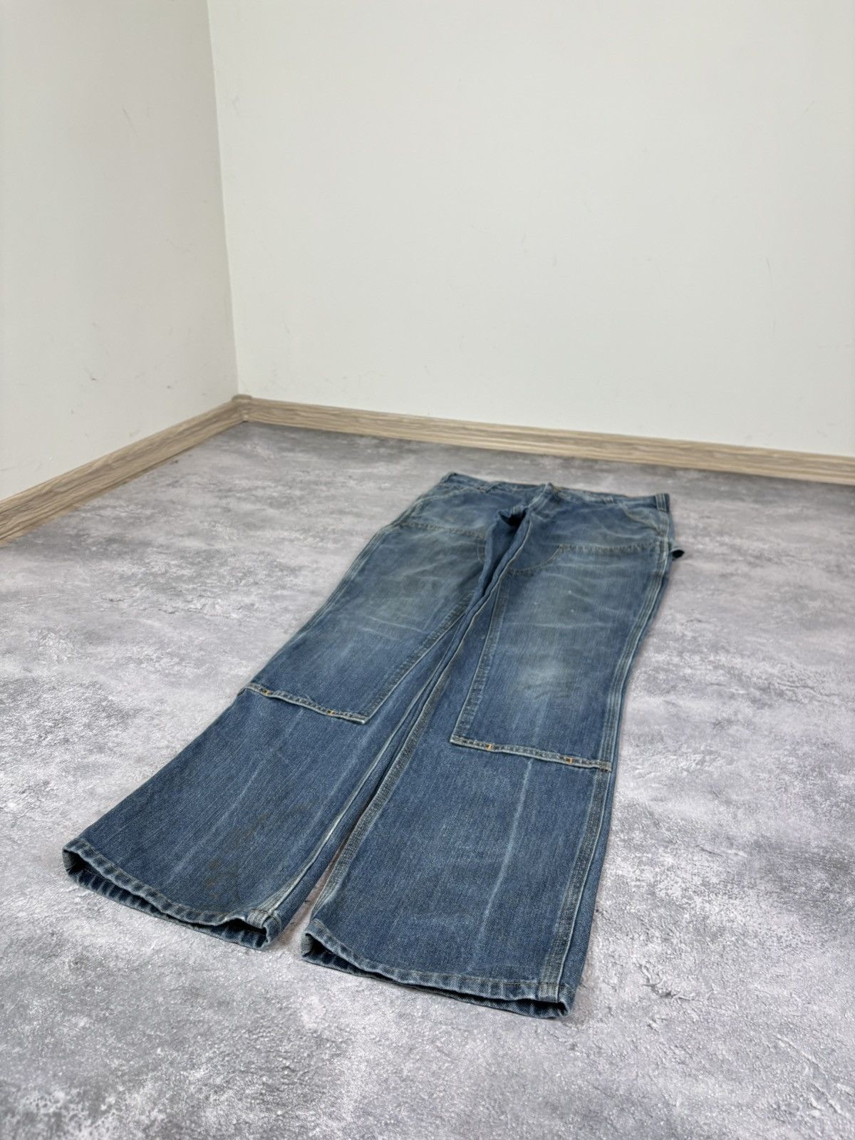 Carhartt Carhartt Men’s Double Knee Denim Jeans Relaxed Fit Blue Size US 34 / EU 50 - 3 Thumbnail