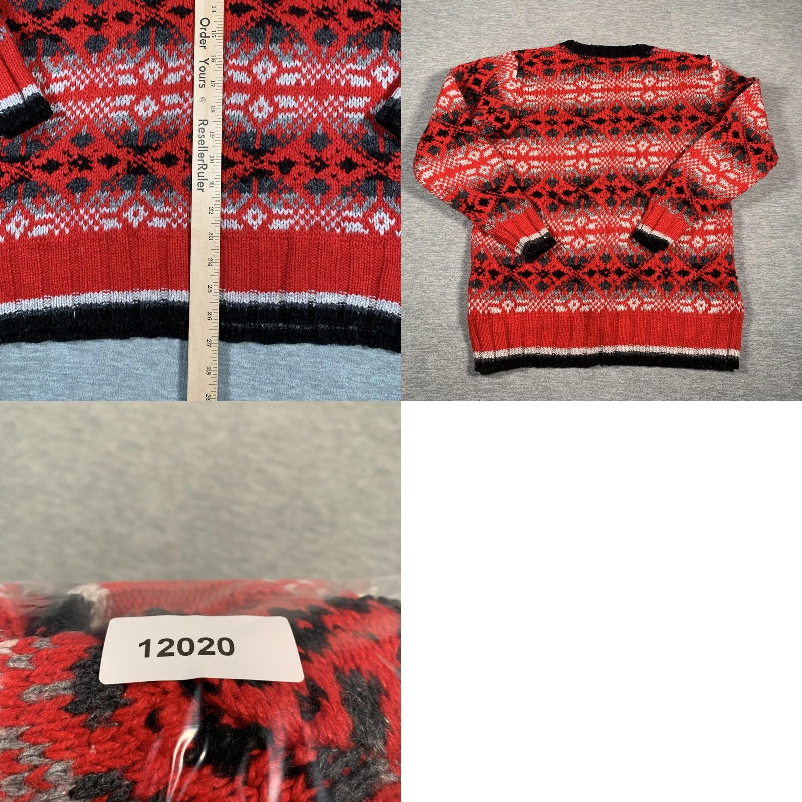 Vintage VINTAGE Marsh Landing Sweater Womens Medium Red Black Fair Isle Hand Knit Crewneck Ramie Size M / US 6-8 / IT 42-44 - 8 Thumbnail