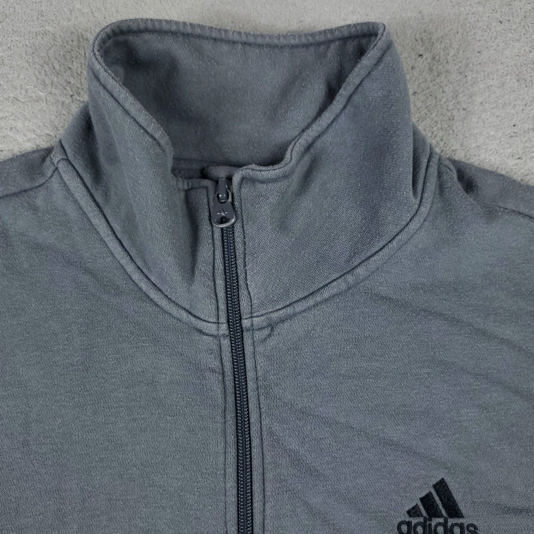 Adidas adidas Jacket Mens M Gray Full Zip Track Jacket Cotton Blend Polyester Solid Sports Originals Mens Size US M / EU 48-50 / 2 - 3 Thumbnail