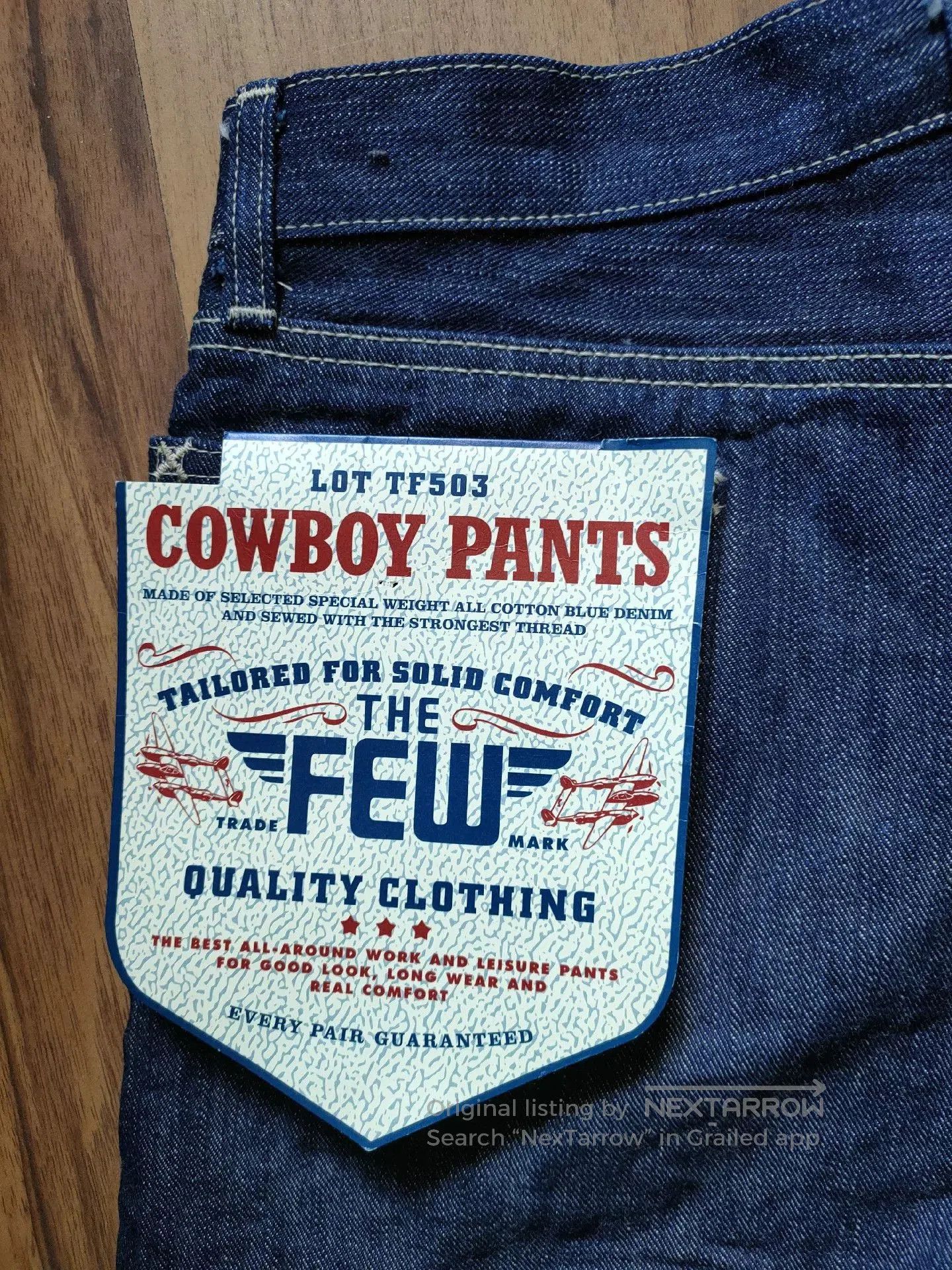 The Real McCoy's dark blue denim cowboy pants for men. Size US 30 / EU 46 - 2 Thumbnail