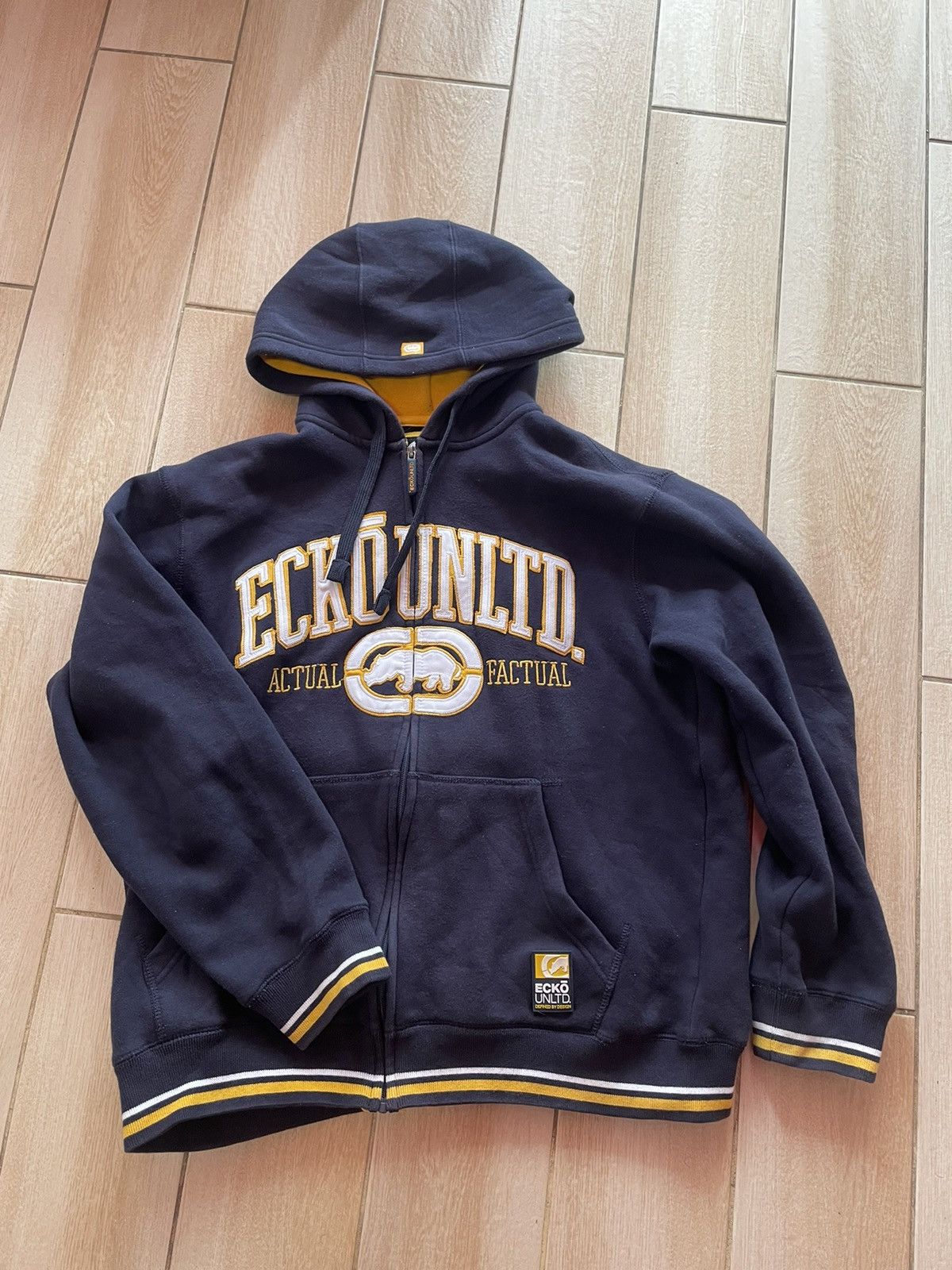 Ecko Unltd. × Vintage Vintage Ecko Untld Actual Big Logo Skate Zip Hoodie Y2K Size US L / EU 52-54 / 3 - 1 Thumbnail