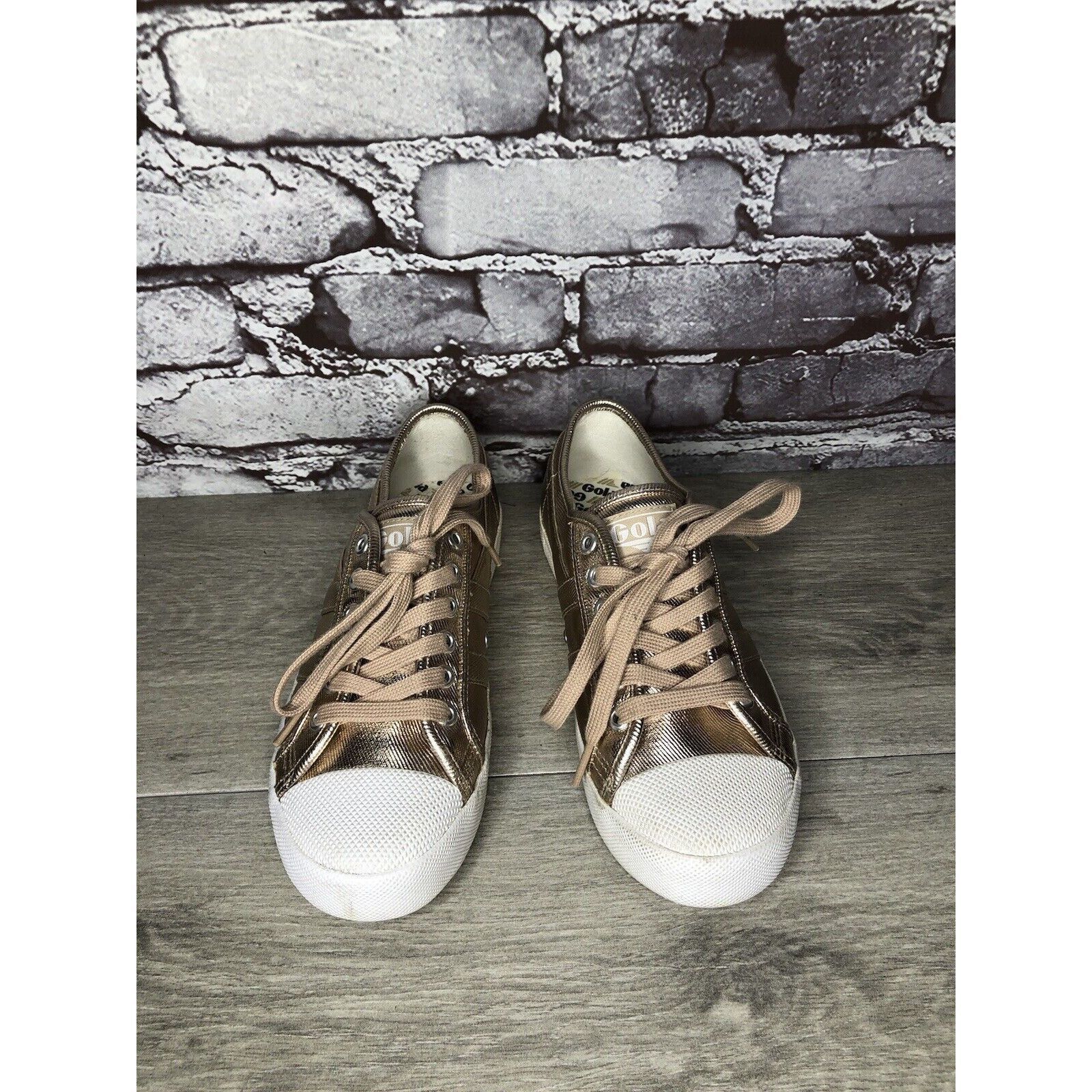 Gola Gola Coaster CLA029 Metallic Rose Gold Textile Casual Lace S Size US 6 / IT 36 - 2 Thumbnail