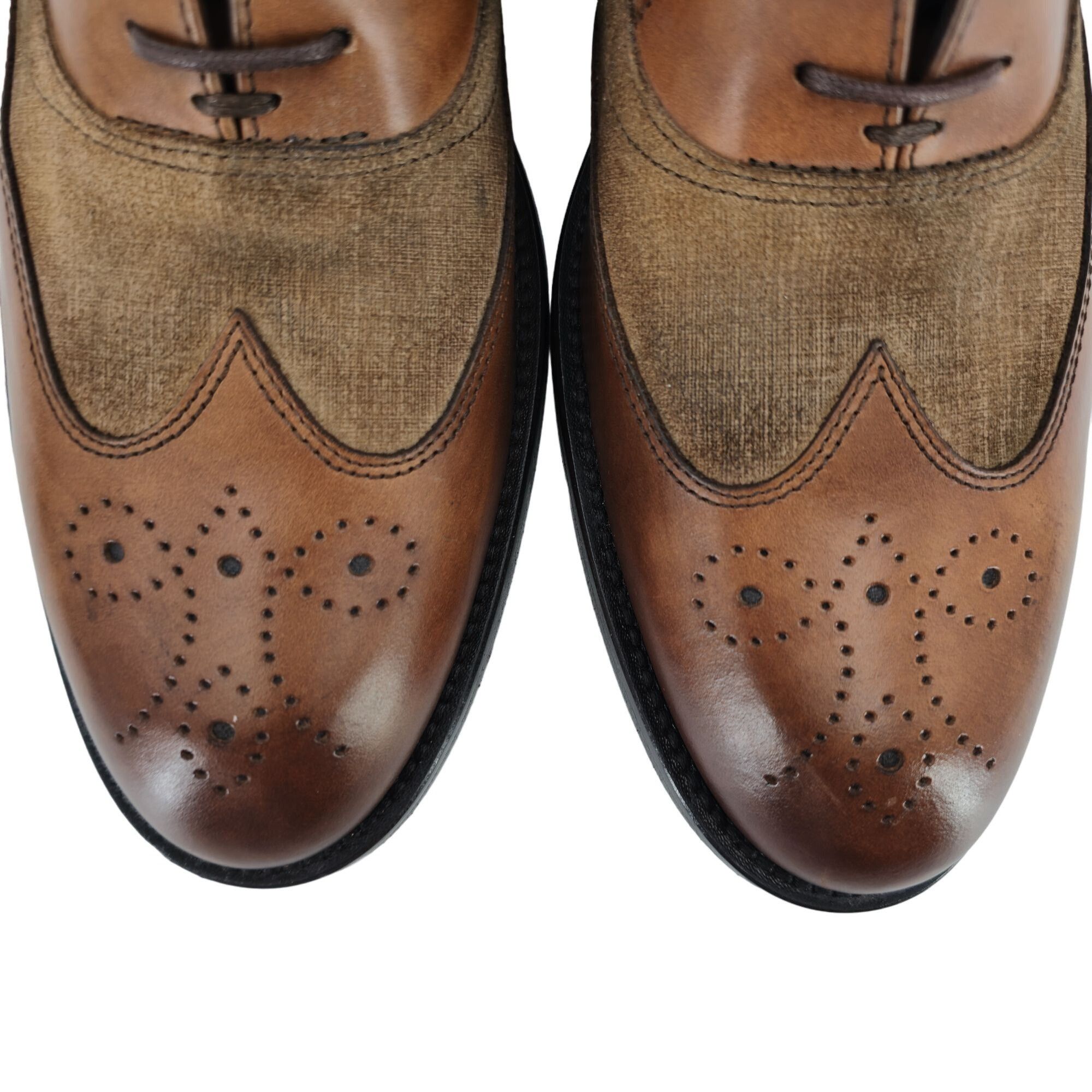 Bruno Magli New Bruno Magli Italy Brown Leather Suede Wingtip Oxfords 10 Size US 10 / EU 43 - 12 Thumbnail