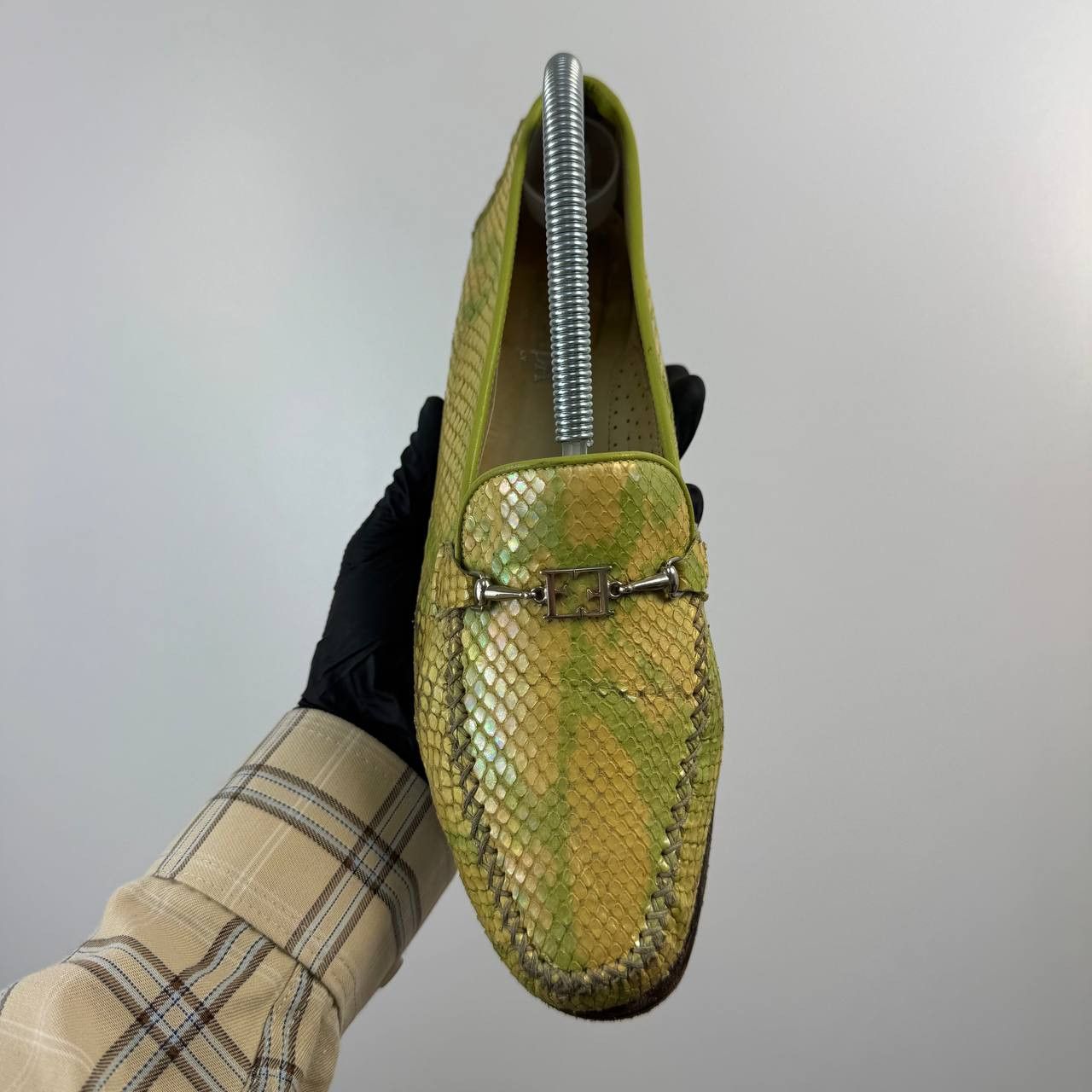 Escada Escada Python Leather Loafers Green Iridescent Women US 9 Size US 9.5 / IT 39.5 - 3 Thumbnail