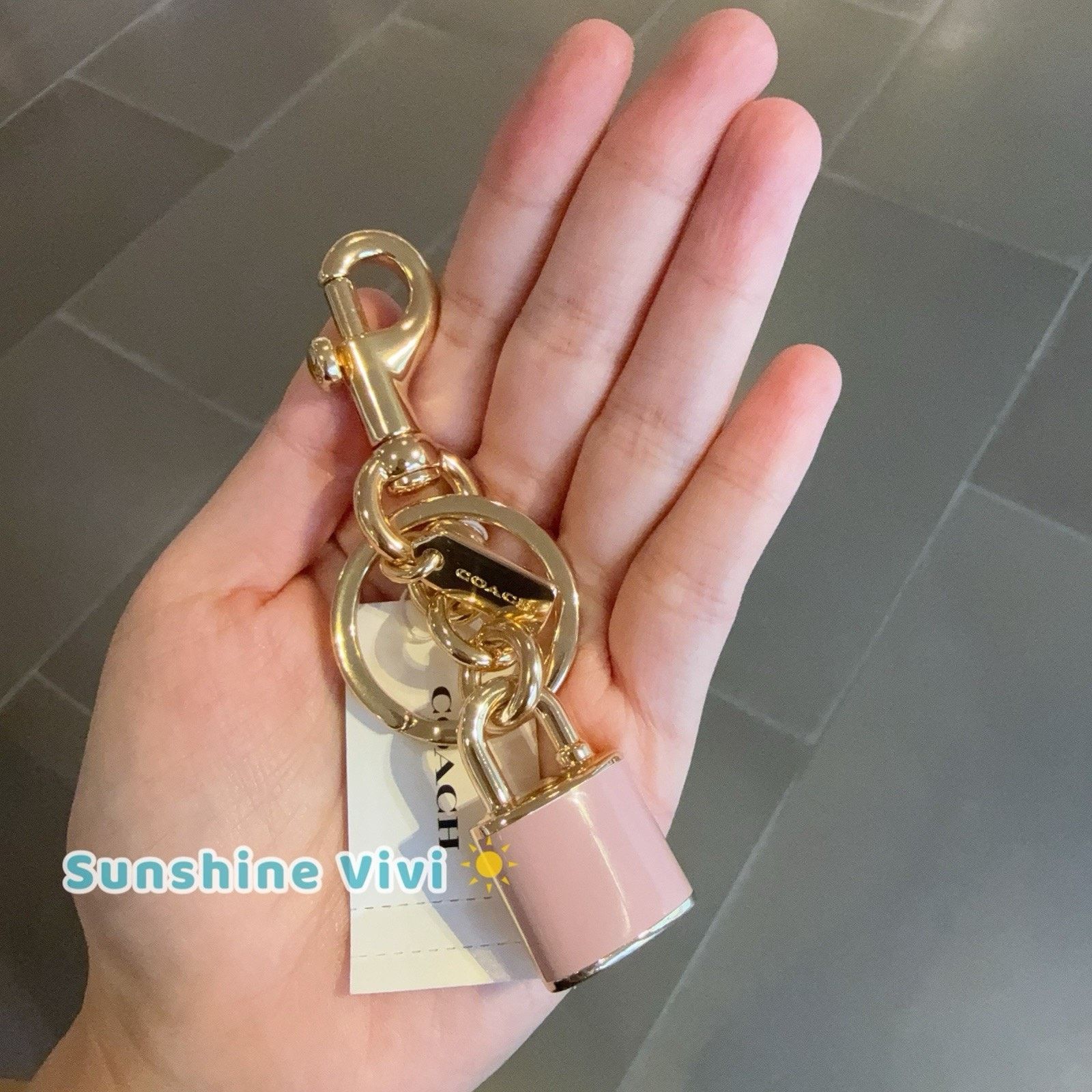 Coach NWT Coach Lock Bag Charm Pink CEF95 with Dust Bag Size ONE SIZE - 3 Thumbnail