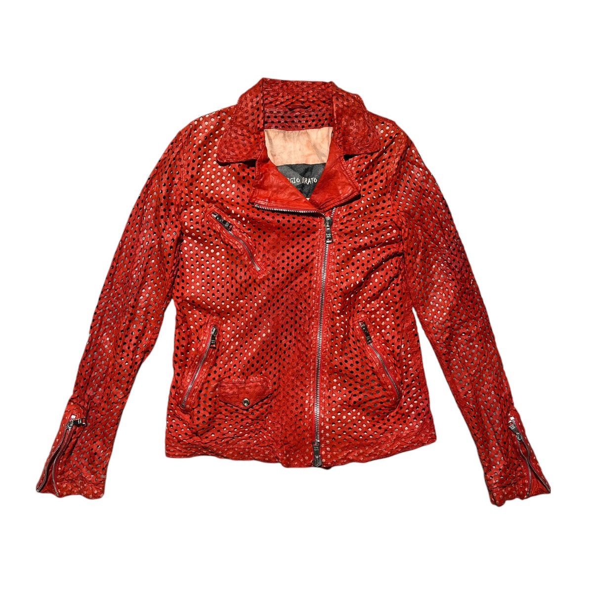 Giorgio Brato Lasercut leather zip moto jacket Size US S / EU 44-46 / 1 - 1 Thumbnail