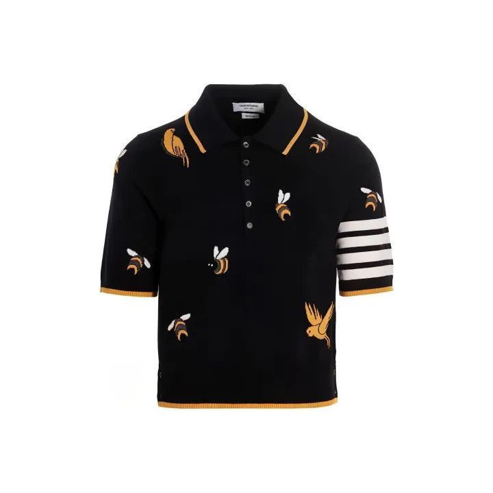Thom Browne Thom Browne Short Sleeve Bee Embroidered Polo -2507 Size US S / EU 44-46 / 1 - 7 Thumbnail