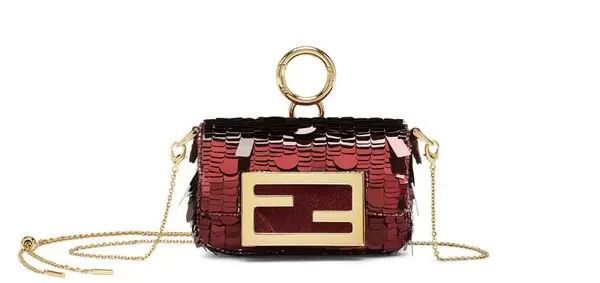 Fendi o1w1db10825 7AS045 Size: OS / Nano Baguette Charm Bag in Red Size ONE SIZE - 1 Thumbnail