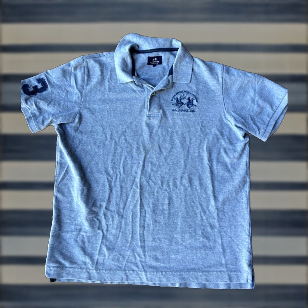 La Martina VINTAGE La Martina Equestrian #3 Polo Shirt XL Gray Preppy Classic Size US XL / EU 56 / 4 - 1 Thumbnail