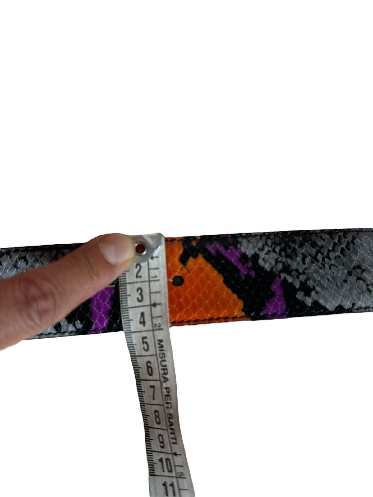 Versace Versace Python-Print Medusa Belt Unisex Size ONE SIZE - 7 Thumbnail