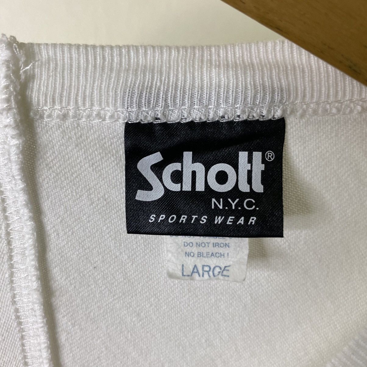 Schott Vintage 90s Schott NYC Flaming Sleeves LS T Shirt Size US XL / EU 56 / 4 - 5 Thumbnail