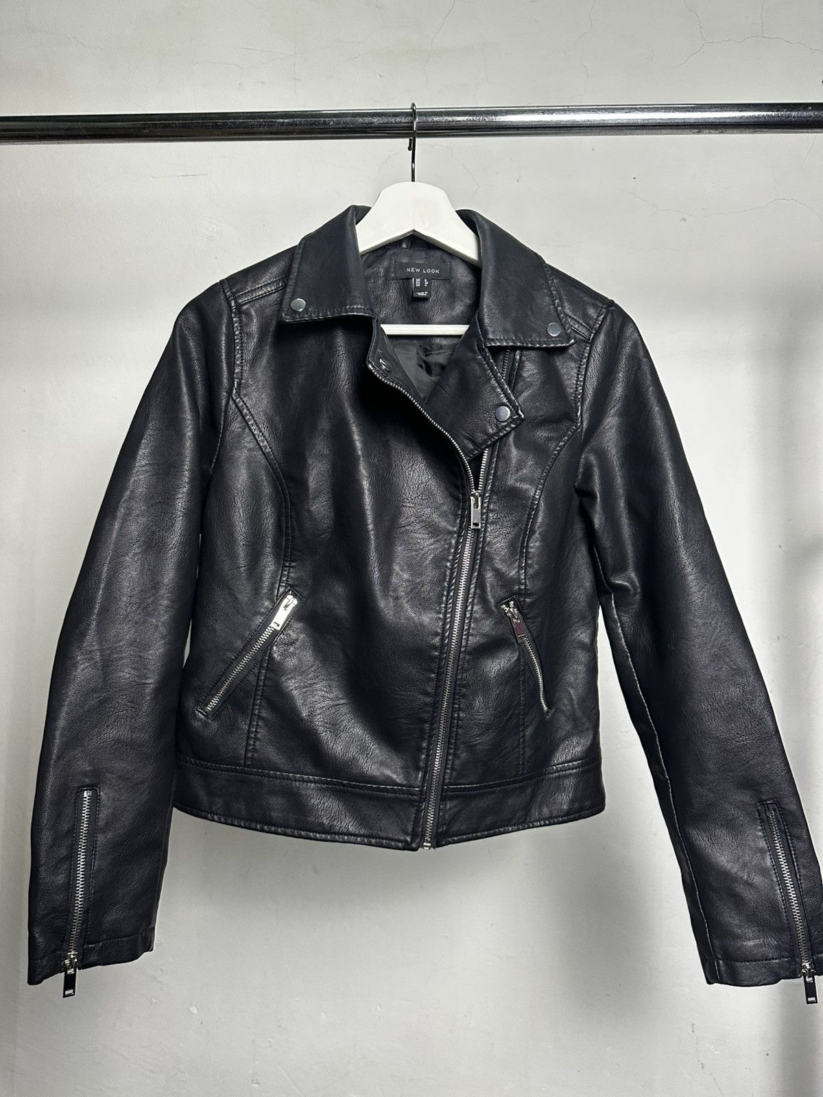 New Look Leather Biker Jacket Size US S / EU 44-46 / 1 - 1 Thumbnail