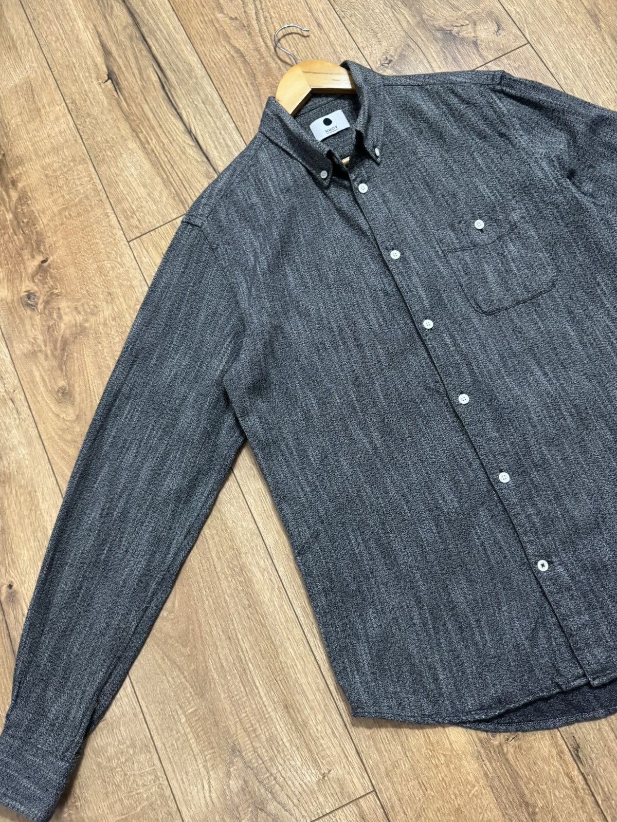 NN07 NN07 (No Nationality) Levon Herringbone Flannel Shirt Size US M / EU 48-50 / 2 - 6 Thumbnail