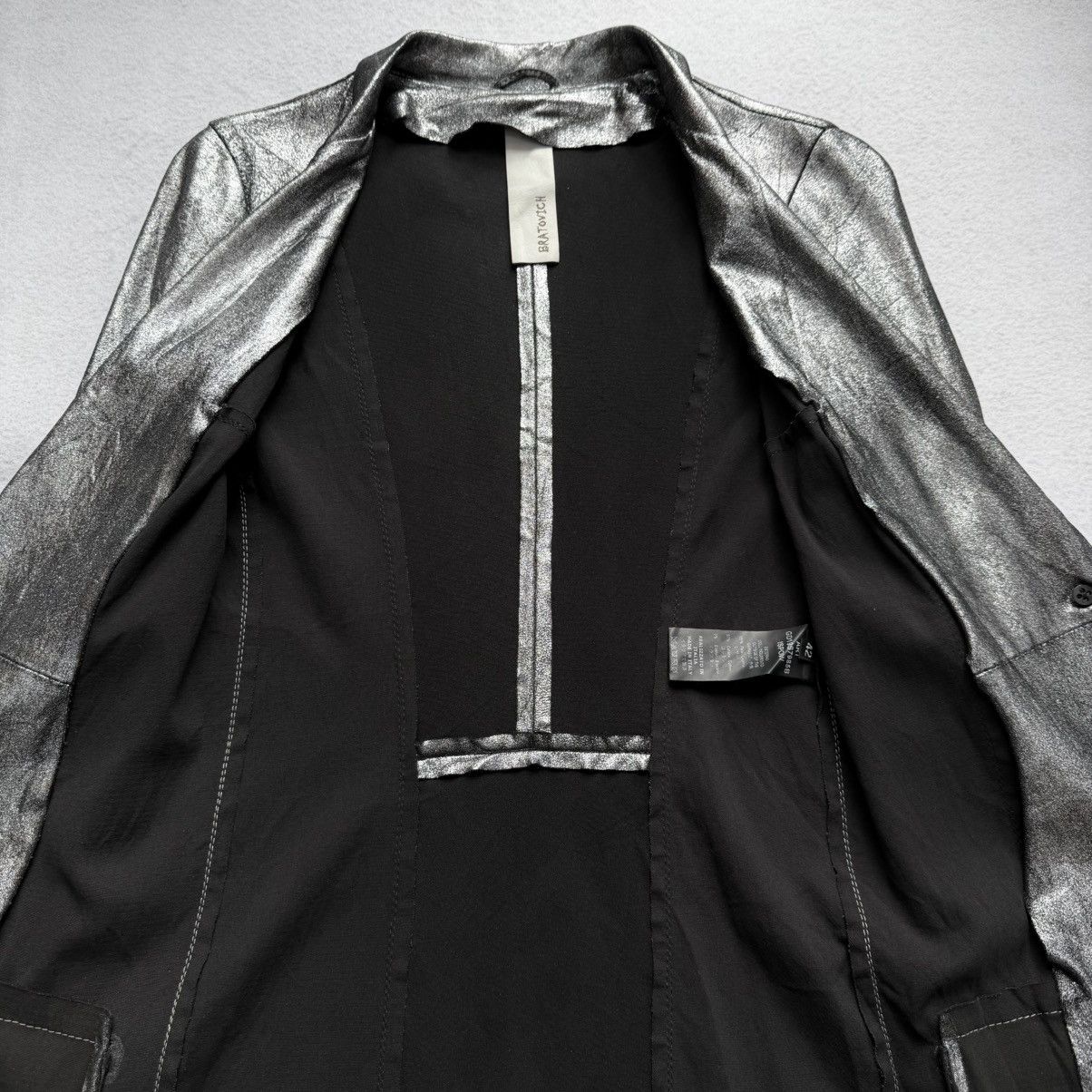 Giorgio Brato 2000s Bratovich (By Giorgio Brato) Glitter Leather Blazer Size M / US 6-8 / IT 42-44 - 5 Thumbnail