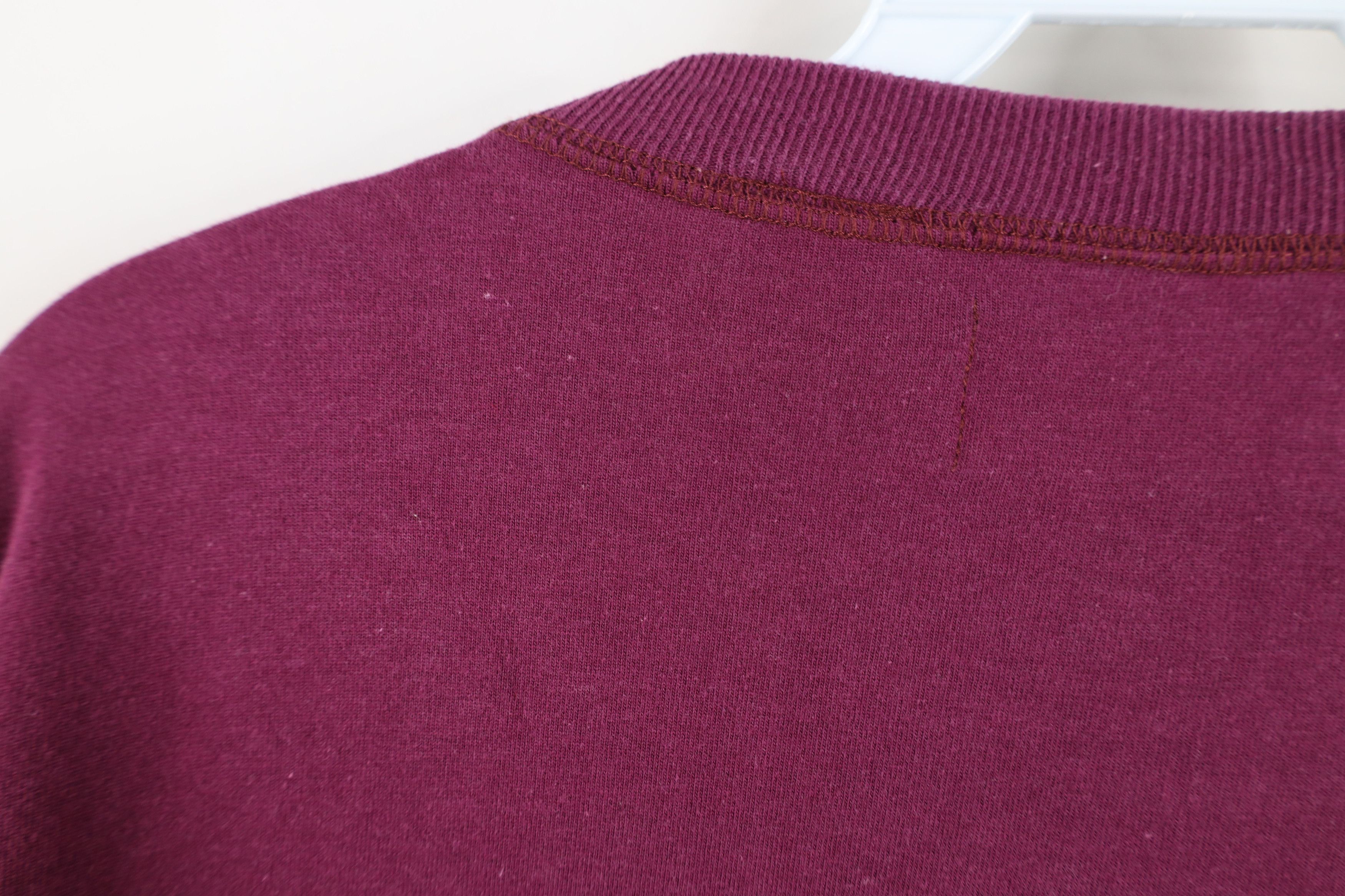 Vintage Vintage 90s Streetwear Blank Baggy Fit Henley T-Shirt Maroon Size US L / EU 52-54 / 3 - 10 Thumbnail
