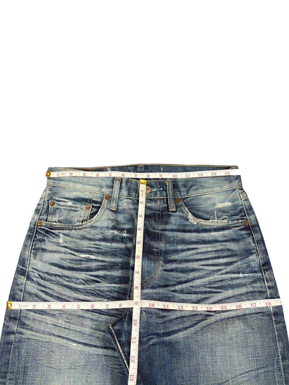 Levi's Vintage 90s Levis 501 Whisker Honeycomb Distress Loose Jeans Size US 28 / EU 44 - 11 Thumbnail