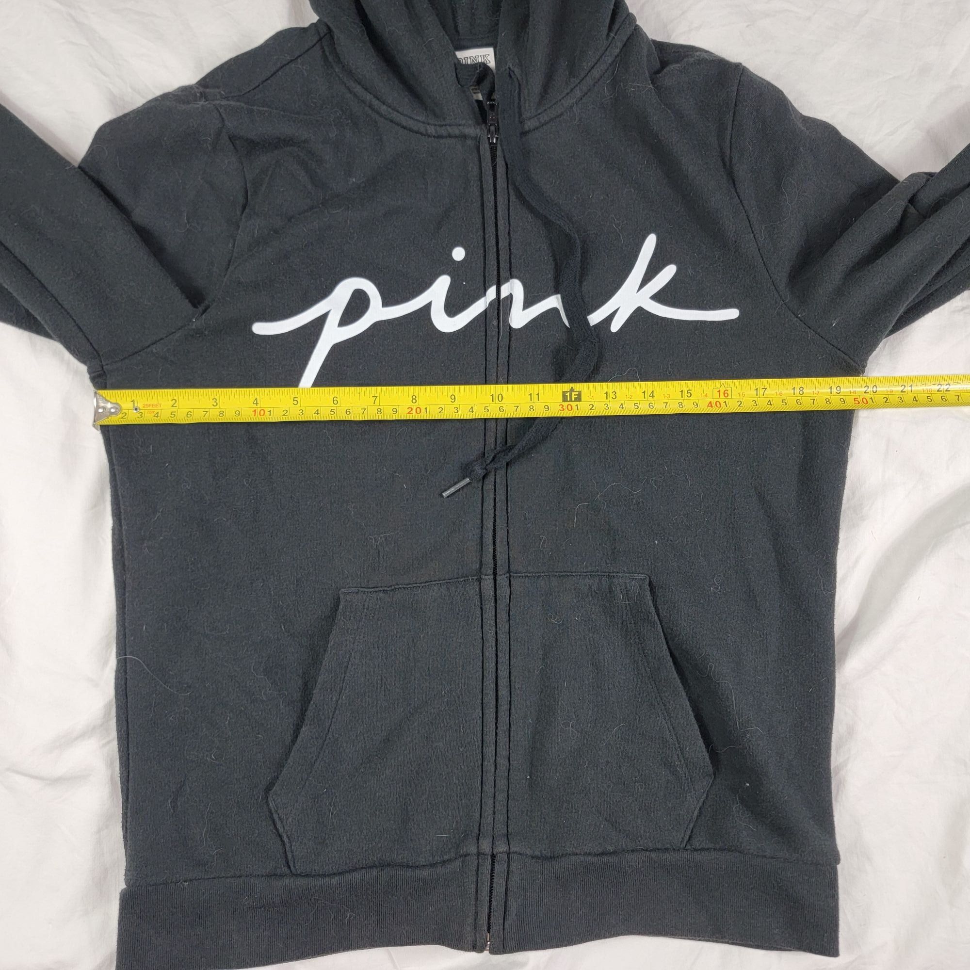 Victoria's Secret Pink By Victorias Secret Womens Medium Black Full Zip Hoodie Size M / US 6-8 / IT 42-44 - 6 Thumbnail